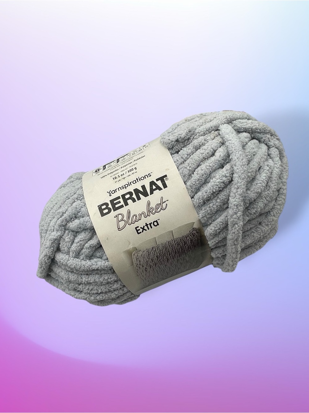 Bernat Blanket Extra Chenille Yarn - Softened Blue - 27009 -  10.5 oz 97 yards